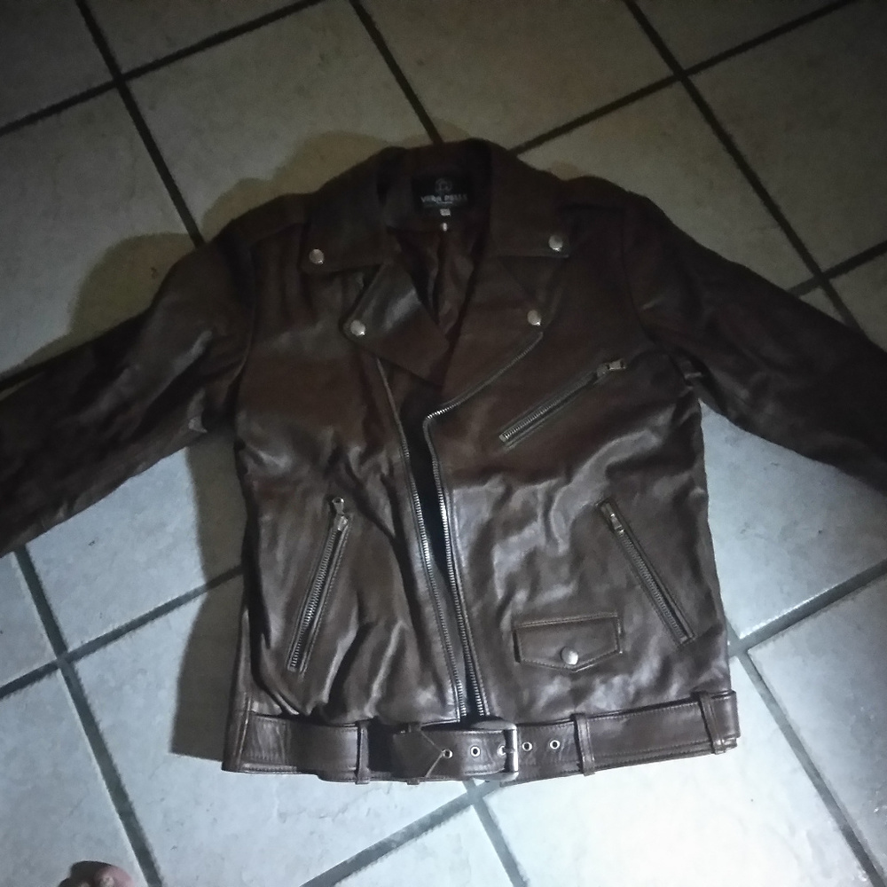 100%SOFT LAMBSKIN LEATHER JACKET/MADE IN ITALY